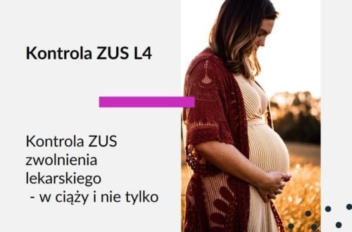 Tekst: Adwokat Kobiet. Kontrola ZUS L4. Kontrola ZUS zwolnienia lekarskiego w ciąży i nie tylko. Na zdjęciu kobieta w ciąży.